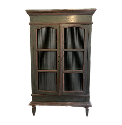 Authentischer antiker Spindelschrank / Indischer Almirah (170x104) – Wunderschöne Patina – kasten, Metal, Wood