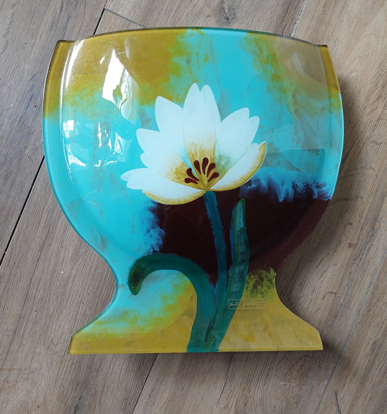 Image 1 of Maria Mazotto Hand Painted Glass Vase