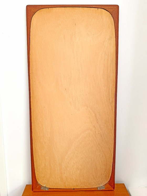 Image 1 of Grand miroir mural vintage en teck attribué à Aksel Kjersgaard | Scandinave Moderne, Années 1960