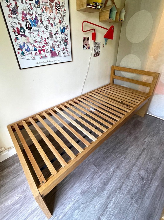 Image 1 of Single bed 90x200 cm Solid Oak - HABITAT (Adams model) + Firm Comfort Mattress.
