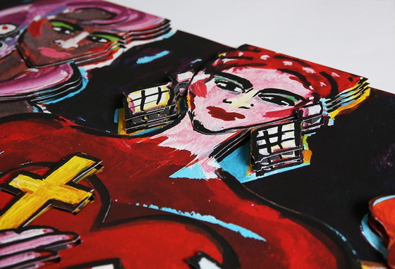 Image 1 of Bach, Elvira - Geloof, Liefde, Hoop - 3D constructie - niet gesigneerd