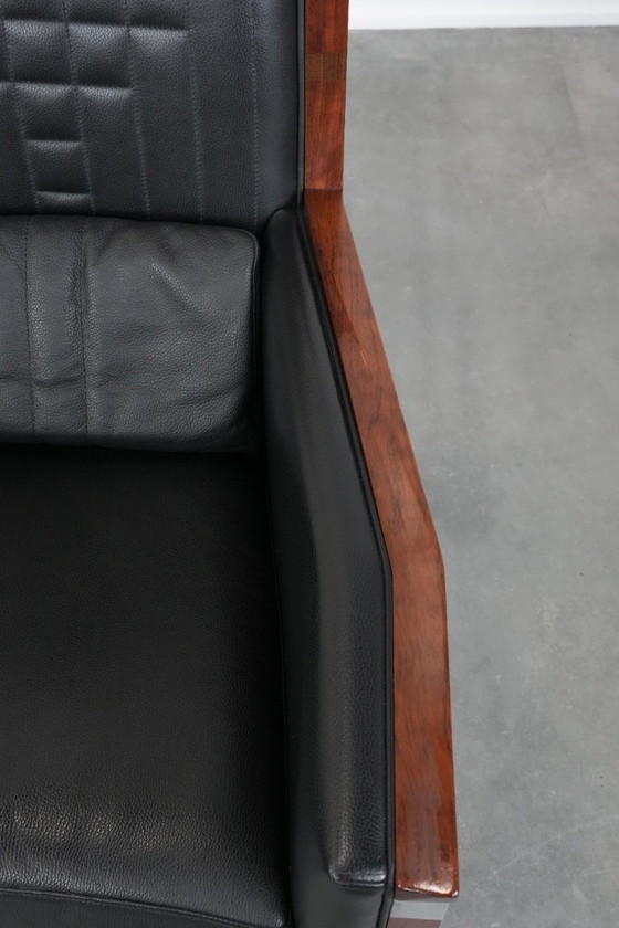 Image 1 of Schuitema Art Deco design fauteuil met zwart leer uit de Decoforma serie