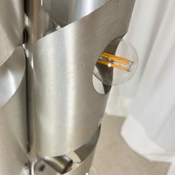 Image 1 of Brushed aluminum floor lamp, Space Age style, 1970s