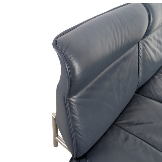 Image 1 of Divano Midcentury De Sede Ds 450 in pelle nero e blu