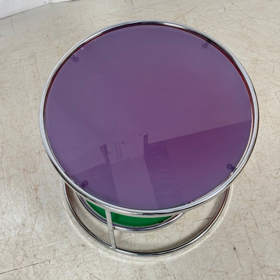 Image 1 of KARE Design Swivel Glass Coffee Table — Attributed to Milo Baughman