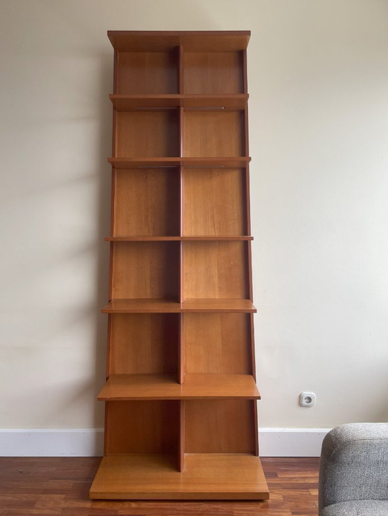 Image 1 of Contemporary design shelving unit in cherry wood