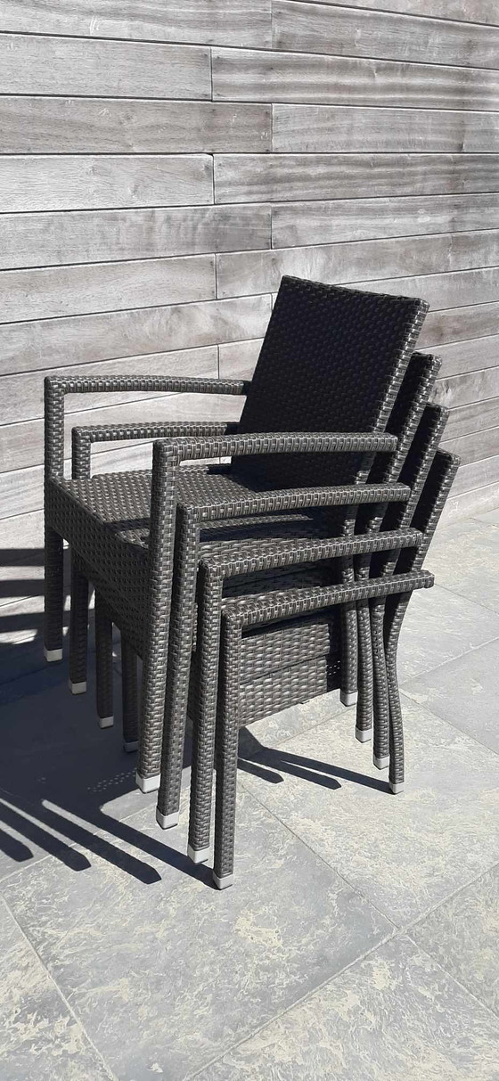 Image 1 of 4 sillas de patio apilables con cojines