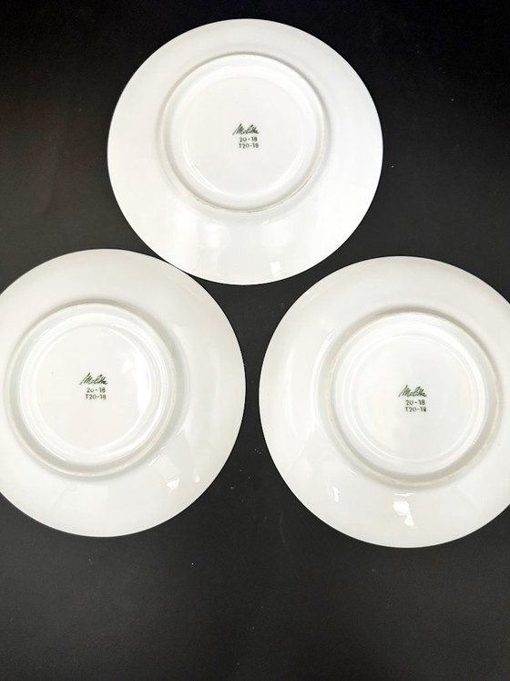 Image 1 of 3 tazas y platillos de café Melitta Hamburgo, década de 1970