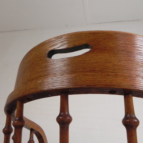 Image 1 of Silla de oficina de roble con sistema de muelles y altura regulable, década de 1930.