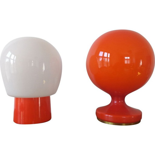 Par de lámparas de mesa de cristal vintage de Stepan Tabery, 1970