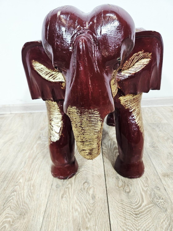 Taburete auxiliar de elefante antiguo, siglo XIX (photo 10 of 15)