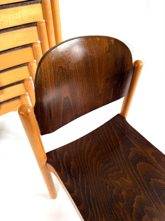 Image 1 of 9x vintage plywood stacking chair '60