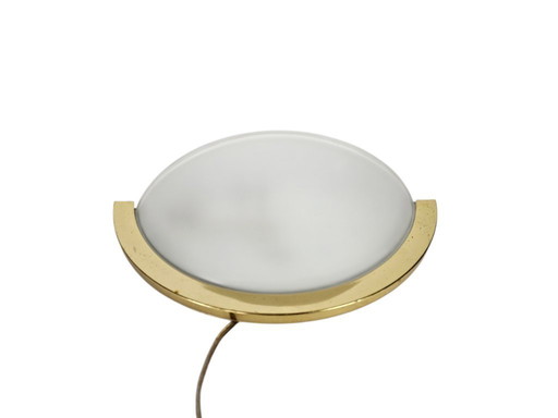 Herda Holland - lampada da parete - Hollywood Regency - ottone - vetro satinato - anni '80