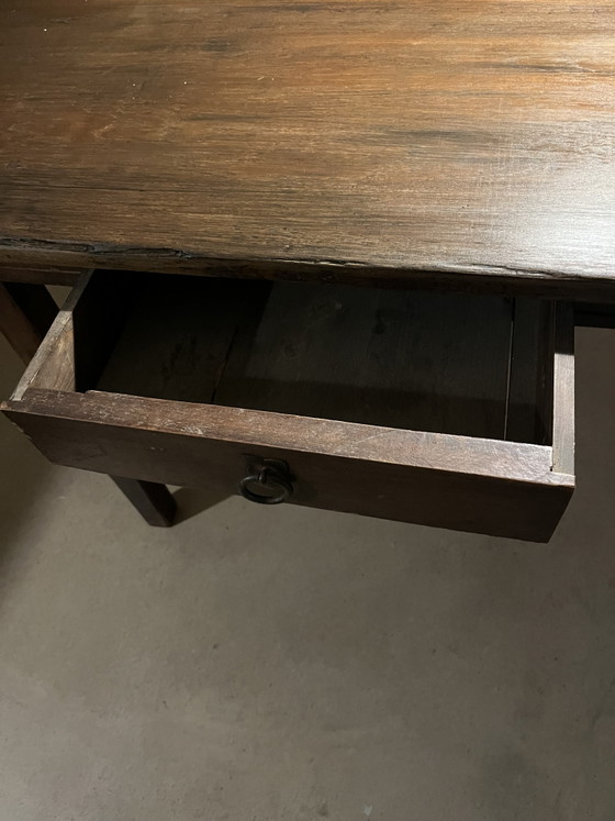Alter französischer Küchentisch – Tische, Metall, Holz (photo 4 of 6)