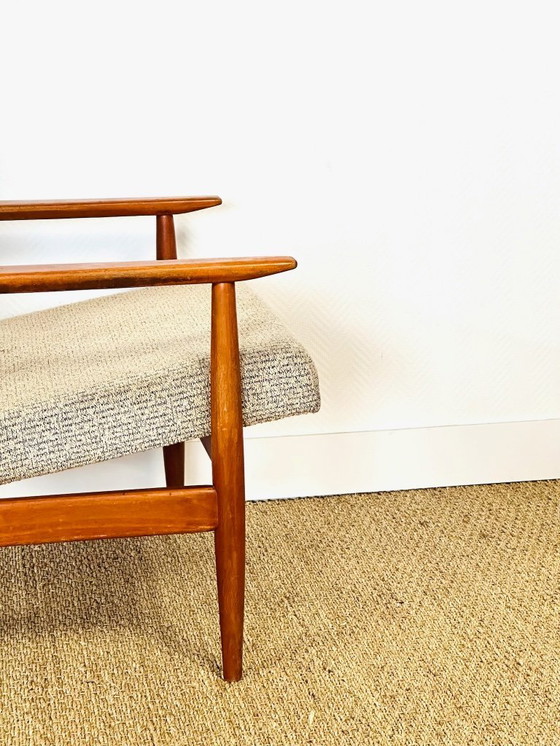 Image 1 of Poltrona scandinava vintage in teak e tessuto testurizzato, 1960