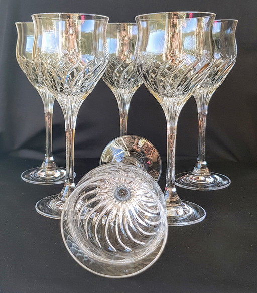 Vintage crystal white wine glasses