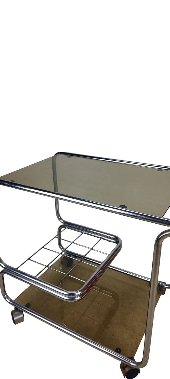 Image 1 of Chariot à boissons de l'ère spatiale à cadre tubulaire 1970