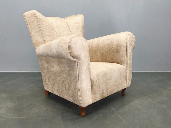 Image 1 of Fauteuil lounge sculptural en velours italien des années 1950