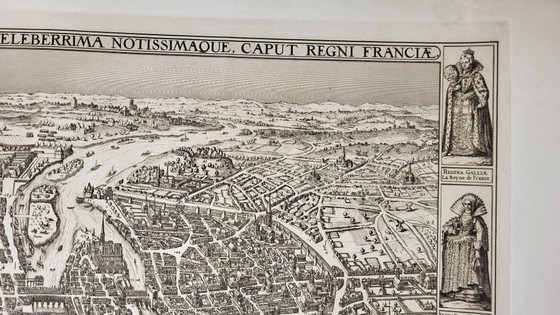 19th century engraving / Plan of Paris / Plan of Visscher – Decorative Objects, Paper (photo 6 of 11)