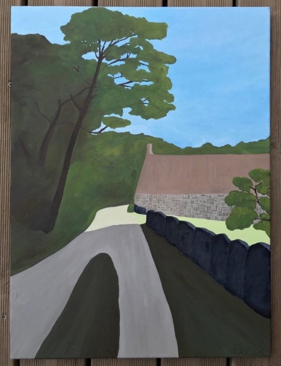 Image 1 of Öl auf bespanntem Keilrahmen. Format 73x54cm. Schwarze amerikanische Kiste.