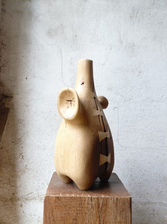 Grande Vaso / Scultura in Rovere Massiccio Intagliato – Sculture, Wood (photo 4 of 11)