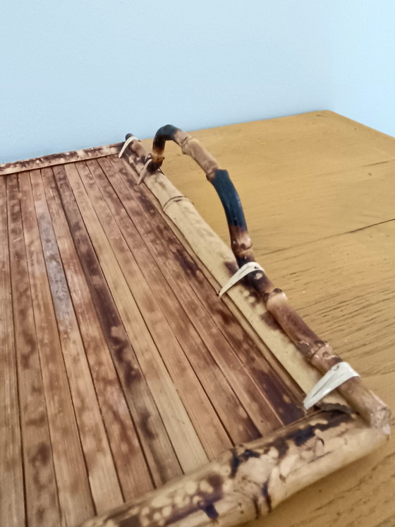 Image 1 of Bamboo and Rattan Service Tray
