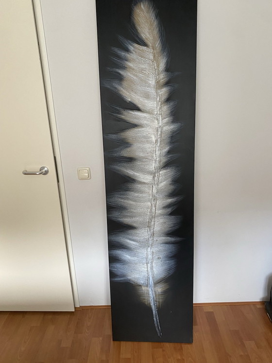 Pintura con Pluma, Pinturas y dibujos, Madera, Lienzo, Negro (foto 4 de 5)