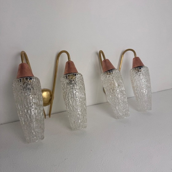 Image 1 of PAAR VINTAGE DUBBELE "MAISON ARLUS" WANDLAMPEN