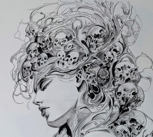 Original pencil drawing – schilderijen tekeningen, Paper (photo 2 of 6)