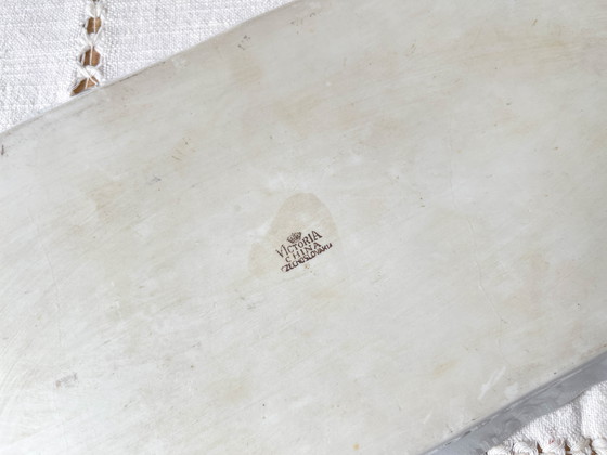 Image 1 of Service à Thé Vintage en Lustre Czecho-Slovaquia Victoria China Pêche Irisé 1950