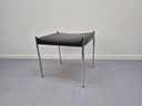 Vintage footstool/stool/ottoman. Square chrome tubular frame