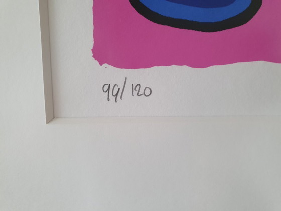 Image 1 of Screen print by Ton Pret, beautifully framed, Child in Time
