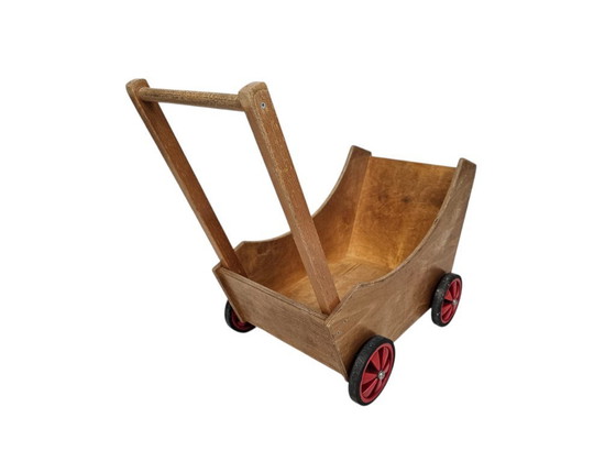Image 1 of Dutch design - ADO - Wooden toys - Ko Verzuu - Stroller - 'De Stijl' - Gerrit Rietveld inspired - 70's
