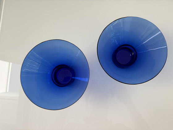 Image 1 of Mid Century Classic martiniglazen in kobaltblauw