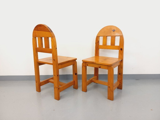 Image 1 of Pair of vintage pine chairs from the 70s/80s