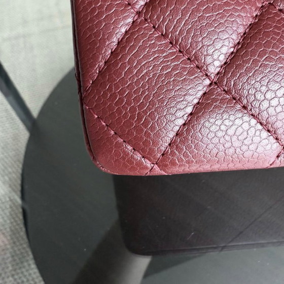 Image 1 of Chanel Classic Flap Medium - Caviar 25CM Quilted Burgundy Silver Hardware