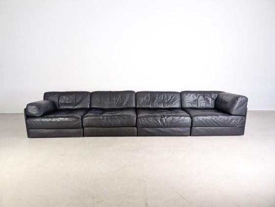 Image 1 of De Sede DS 76/78 Modulsofa Midcentury Design Couch Leder schwarz