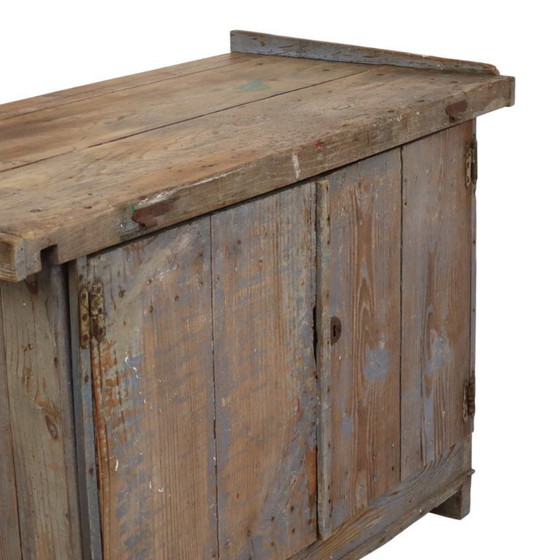 Image 1 of Characterful Old Blue Workbench Sideboard