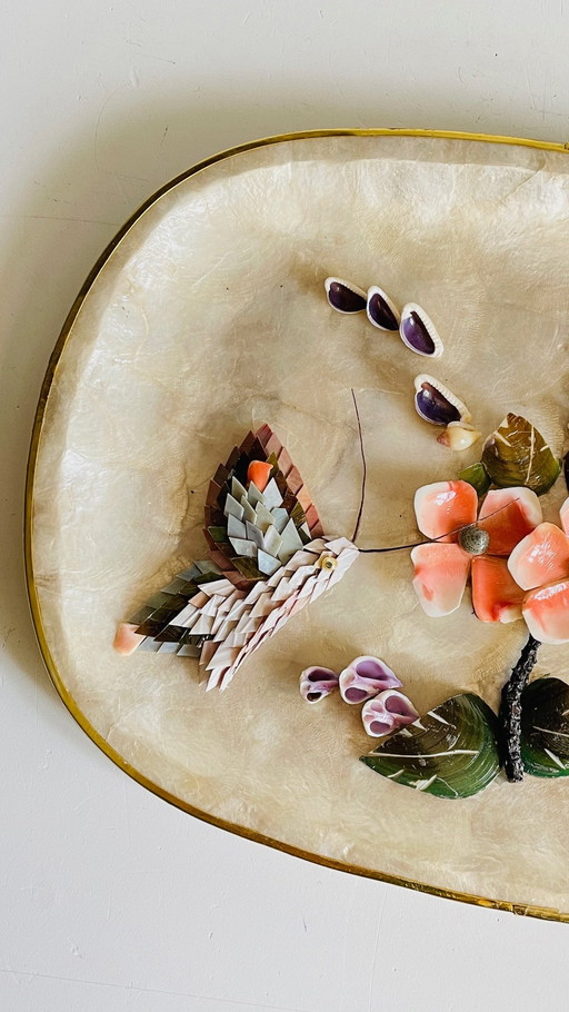 Plateau Nacre et Coquillages Vintage