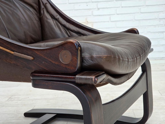 Image 1 of 1970s, Swedish design by Åke Fribytter, armchair, furniture leather.