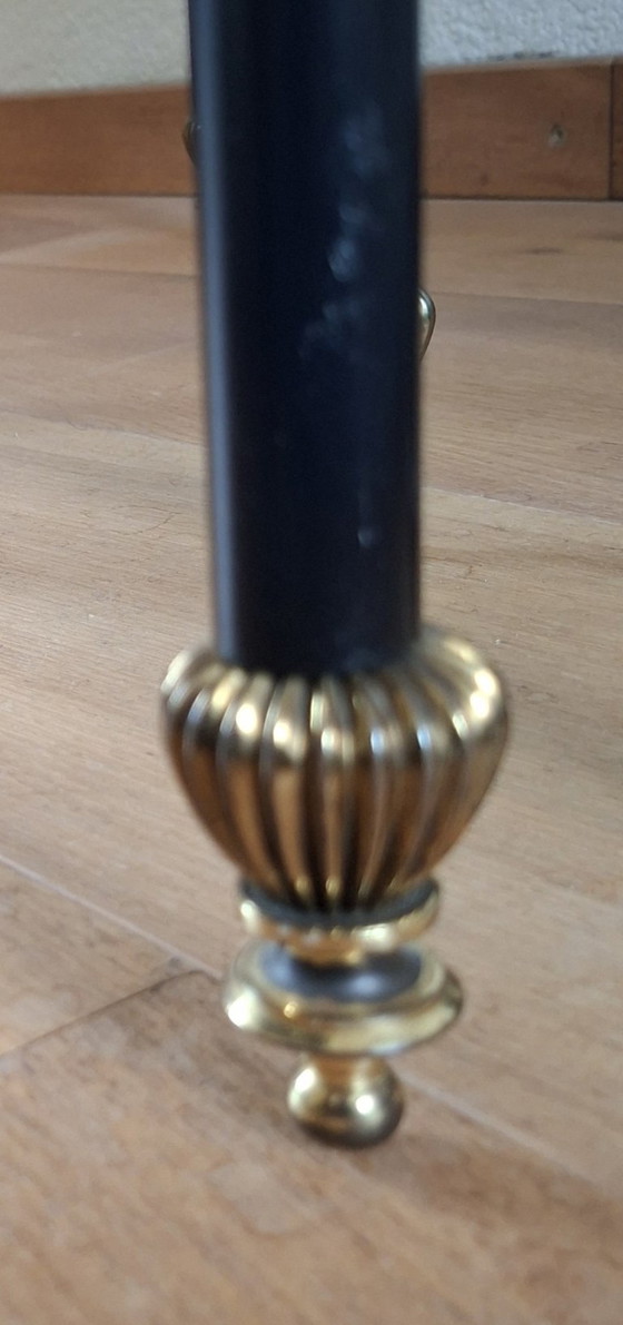 Image 1 of Vintage Maison Jansen style table nest in bronze and Verre Églomisé