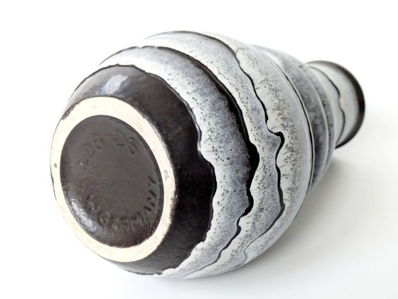 Image 1 of 1960 Scheurich Keramische Pitcher Vaas | Zwart en Wit | West Duits Aardewerk