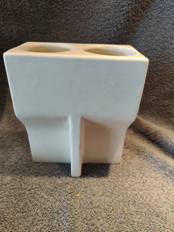 Image 1 of Vase blanc artistique « Le Pic » d'Enzo Bioli, Il Picchio