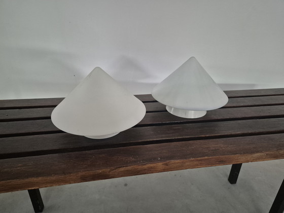 Image 1 of 2 vintage kegelvoeminge plafonierres