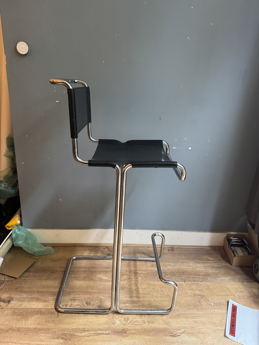 3 tabourets de bar vintage en cuir haut de gamme Linea Veam