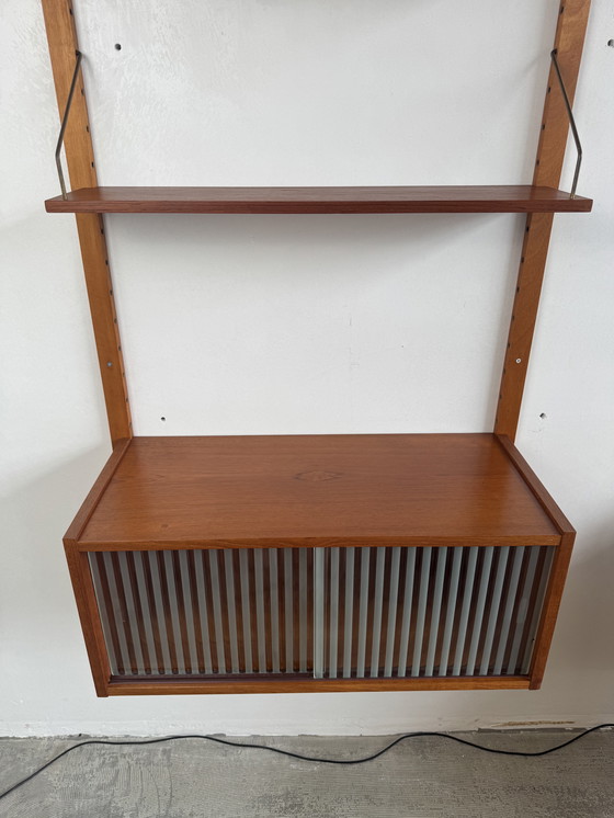 Image 1 of Vintage Modular Wall Unit – Danish Design in Teak with Brass Details