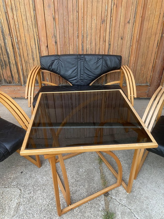 Mid-Century Leather Sofa, Armchair and Table, Set of 4 – Lounge sets, Mid Century Modern (photo 2 of 8)