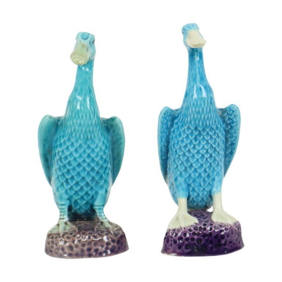 Image 1 of Duck Figurine Couple Chinese Porcelain