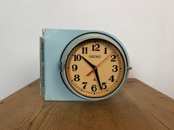 Orologio da parete vintage Seiko blu a doppia faccia con raffigurazioni di navi, anni '80 – Plastic, Glass (photo 14 of 21)