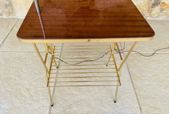 Mid-Century, Swivel,  Floor Lamp with Integrated Side Table, 1960s – Floor lights, Brass (photo 10 of 34)